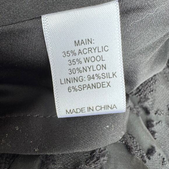 St. John 10 Black Lace Maxi Dress Godet Mermaid Evening Gown Boat Neck - Picture 10 of 12